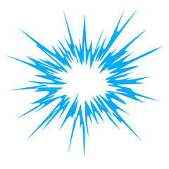 Obraz premium Blue Energy Burst Explosion on white and transparent background. PNG