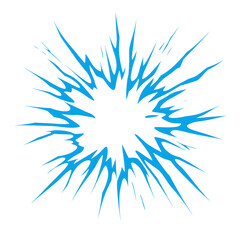 Obraz premium Blue Energy Burst Explosion on white and transparent background. PNG