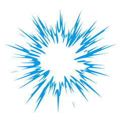 Fototapeta premium Blue Energy Burst Explosion on white and transparent background. PNG