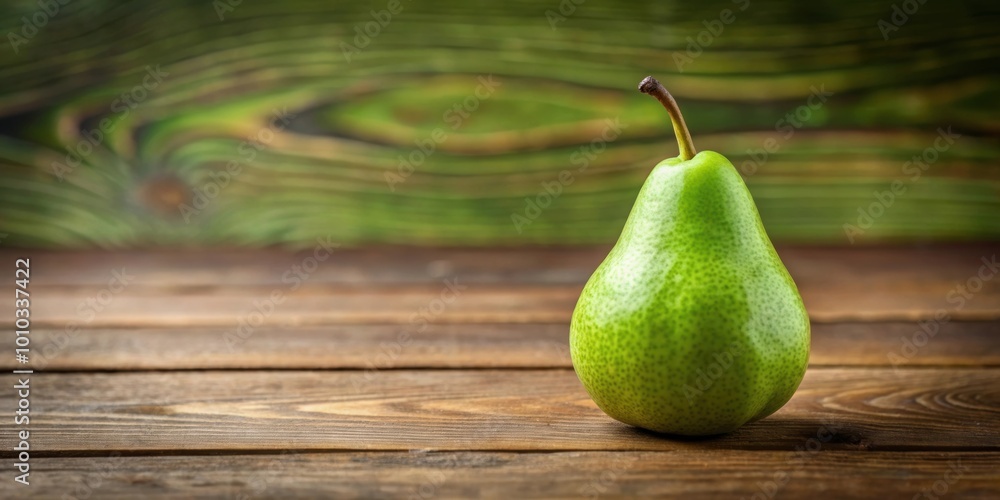 Canvas Prints A green ripe pear on a wooden table, ripe, pear, green, fruit, natural, fresh, organic, healthy, juicy, sweet, delicious