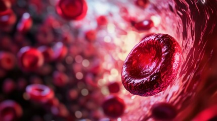 Microscopic view of cardiovascular disease in the human circulatory system