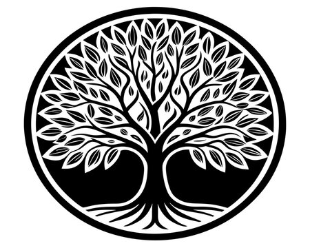 recommend clip art: line art nature logo vector design oak tree, abstract tree logo symbol