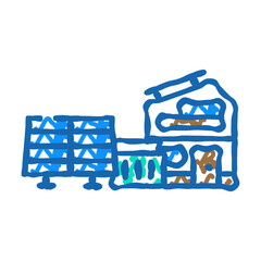 Obraz premium off grid solar panel doodle icon sketch vector. off grid solar panel sign. isolated symbol illustration