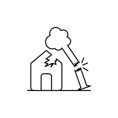Natural disaster insurance icon, fallen tree icon, Insurance Icon