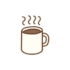 シンプルなホットコーヒーの手書き風イラスト