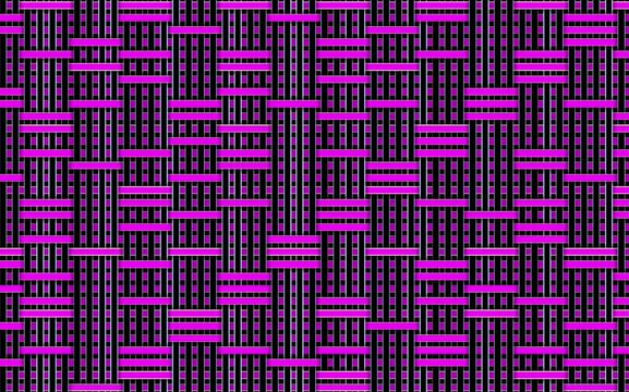 Black and purple abstract art of horizontal and vertical lines moving irregularly.