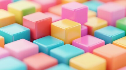 Obraz premium Experience mesmerizing visual loops of fake cubes with a soft, defocused background for a unique artistic feel.