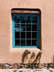 Window in adobe building