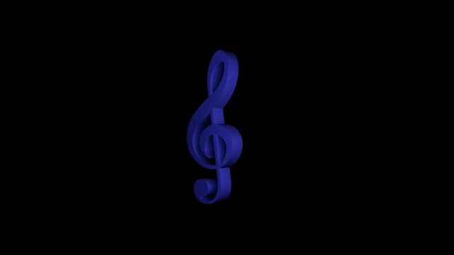 metallic purple treble clef animation