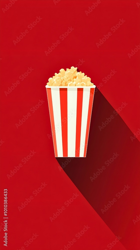 Wall mural popcorn creative banner,minimalistic flat vector illustration,plain background