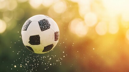 Naklejka premium Player heading the ball into the goal during a highintensity tournament match, soccer, tournament, action