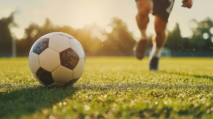 Fototapeta premium Player scoring a penalty kick during a crucial moment in a soccer tournament, soccer, tournament, intensity