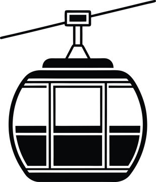 recommend clip art: Cable Car Icon Vector, Ski cable car icon. Outline ski cable car design isolated on a white background silhouette