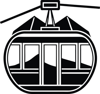 recommend clip art: Cable Car Icon Vector, Ski cable car icon. Outline ski cable car design isolated on a white background silhouette
