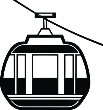 recommend clip art: Cable Car Icon Vector, Ski cable car icon. Outline ski cable car design isolated on a white background silhouette