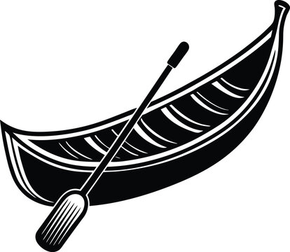 recommend clip art: canoe silhouette icon vector illustration template in white background