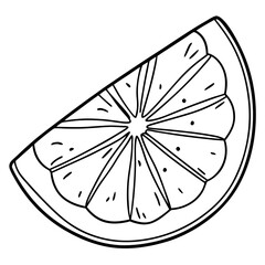 half citrus fruit slice outline coloring book page line art drawing