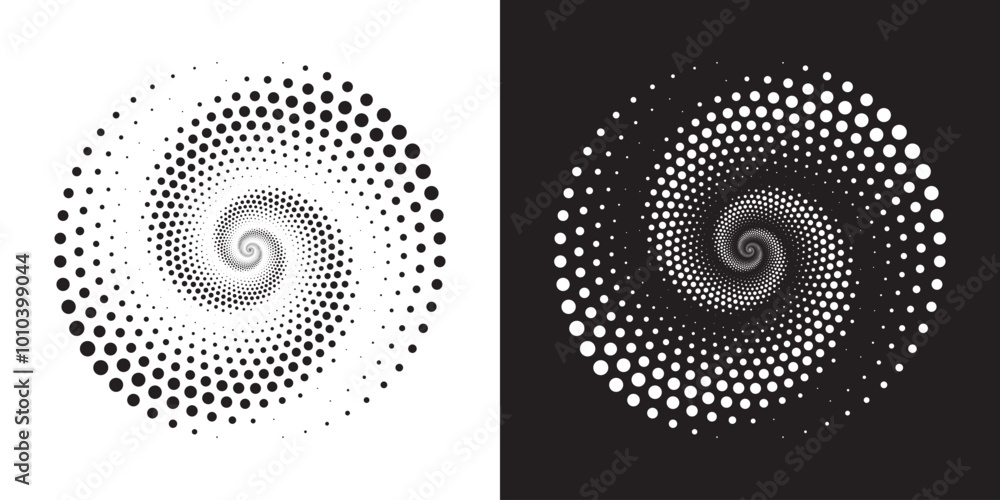 Poster Halftone circular frame logo set. Circle dots isolated on the white background. Fabric design element. Halftone circle dots texture. Vector design element for various purposes.	