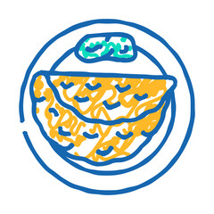 roti bread indian cuisine doodle icon sketch vector. roti bread indian cuisine sign. isolated symbol illustration