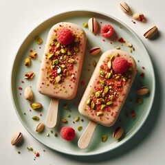 partially eaten ice cream bars with nuts and red sprinkles