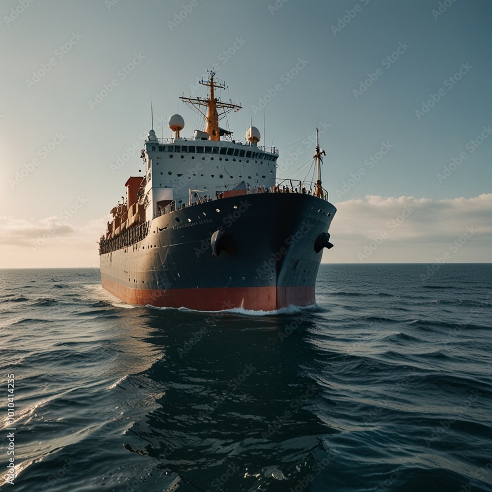 Wall mural ship on the sea- cargo ship