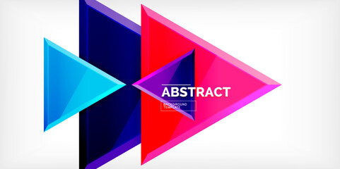 Abstract background - glossy triangles. Vector Illustration For Wallpaper, Banner, Background, Card, Book Illustration, landing page