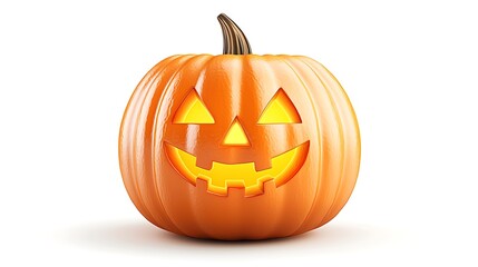Fototapeta premium Illuminated Jack o Lantern Pumpkin for Halloween Decorations