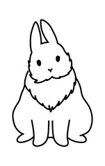 Cartoon rabbit. Simple doodle hand drawn bunny. Vector sketch