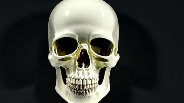 White sceleton on black background. Generative AI