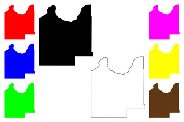 Roger Mills County, Oklahoma State (U.S. county, United States of America, USA, U.S., US) map vector illustration, scribble sketch Roger Mills map