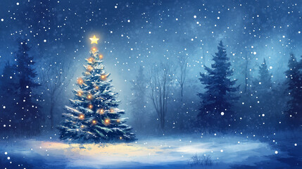 Fototapeta premium Christmas tree wallpaper background