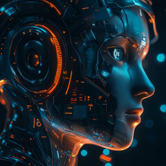 Hi-tech background image, future technology ,generative AI illustration