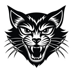 Download Roaring Cat Silhouette Vector Illustration White Background Eps File For Design