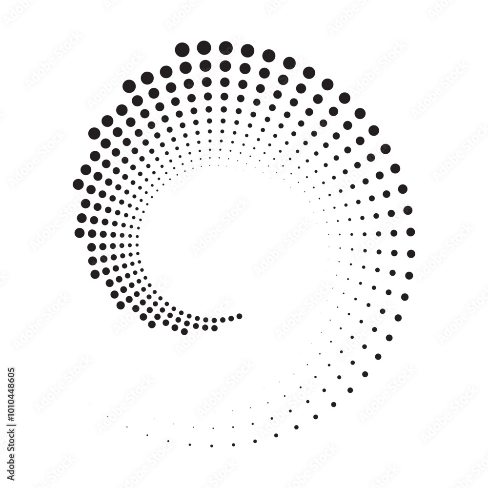 Poster Halftone circular frame logo set. Circle dots isolated on the white background. Fabric design element. Halftone circle dots texture. Vector design element for various purposes.	