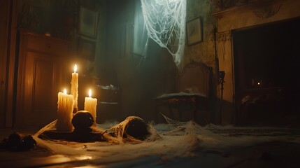 Obraz premium Candles in the dark for Halloween 