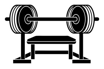 Bench Press Silhouette Vector Illustration of Strength and Power white background