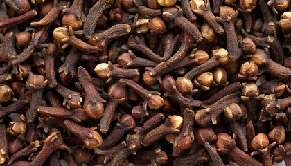 Cloves background, creating a rich and textured surface.