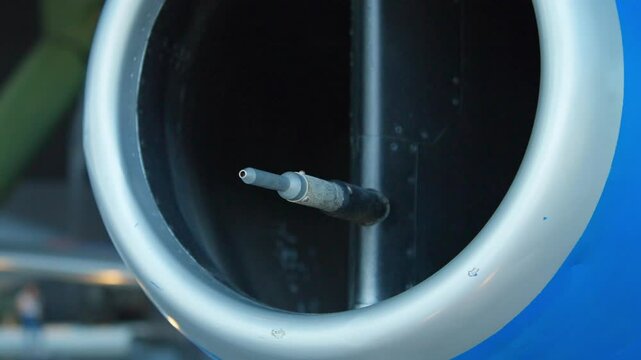Close-up of Aircraft Pitot Tube for Airspeed Measurement on a Jet