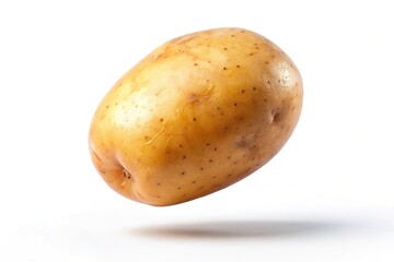 Falling potatoes isolated on white background