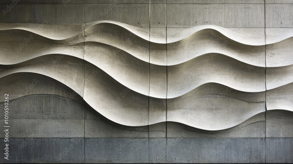 Poster the image features a textured wall with flowing, wave-like patterns, creating a modern and artistic 