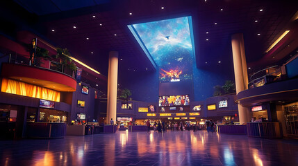 Modern Lobby with a Starry Sky Ceiling