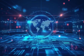 Obraz premium Blockchain is a global connection