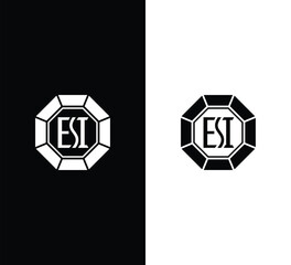 Obraz premium Letter ESI Monogram Logo Design in Octagon Shape