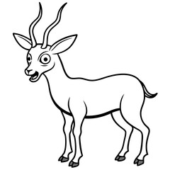 Stunning Vector Illustration of a Gazelle Startled in the Wild with Expressive Wide Eyes
