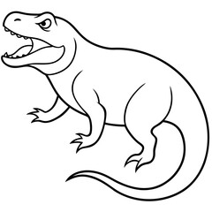 Intense Hissing Komodo Dragon Vector Illustration Capturing Its Anger
