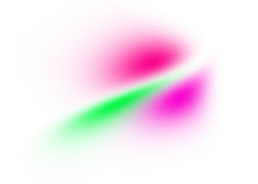 Abstract gradient wave on transparent background. Dynamic gradient pink green glowing shape design element.