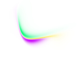Blurry gradient shape on transparent background. Dynamic purple yellow gradient wave design element