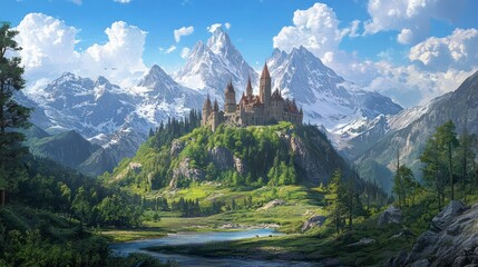 Una maravillosa montaÃ±a, que parece el lugar de inicio para iuna historia fantastica