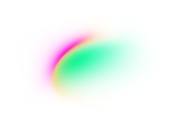 Abstract gradient wave on transparent background. Dynamic gradient pink green glowing shape design element.