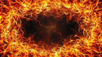 Fototapeta premium Fiery threads background with flames aerial view